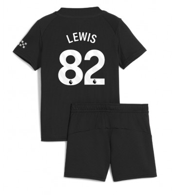 Manchester City Rico Lewis #82 Udebanetrøje Børn 2025-26 Kortærmet (+ Korte bukser)